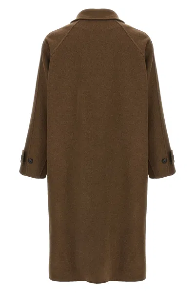 The Row 'kenet' Coat In Brown