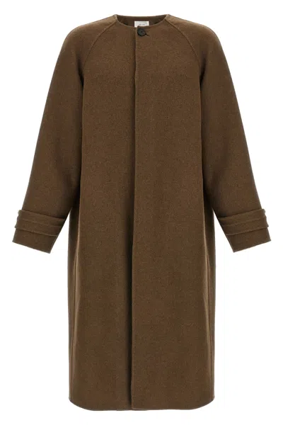 The Row 'kenet' Coat In Brown