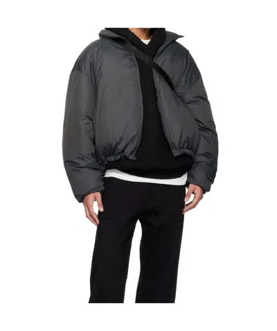 Essentials Holiday Ripstop Nylon Puffer Down Jacket In Gray