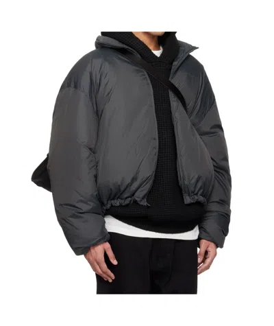 Essentials Holiday Ripstop Nylon Puffer Down Jacket In Gray
