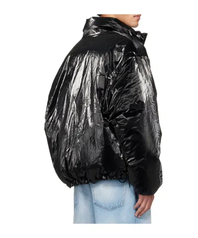 Essentials Ripstop Nylon Puffer Jacket In Black