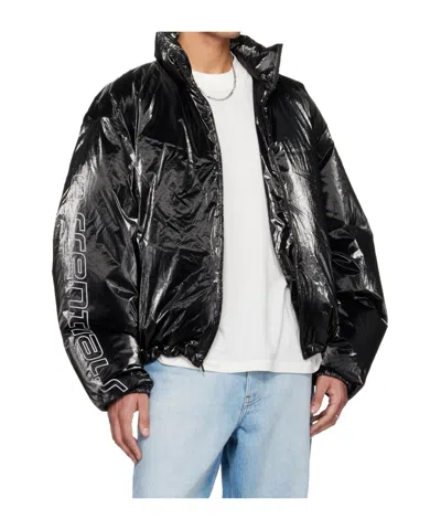 Essentials Ripstop Nylon Puffer Jacket In Black