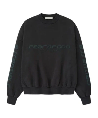 Essentials Heavy Fleece Cropped Relaxed Sweatshirt In Black