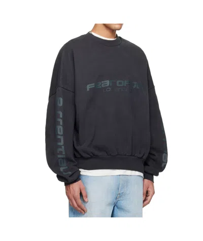 Essentials Heavy Fleece Cropped Relaxed Sweatshirt In Black