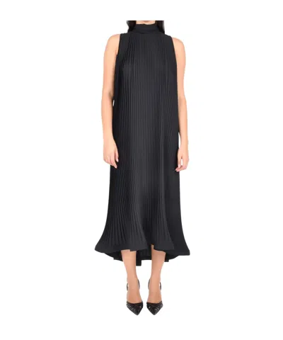 P.a.r.o.s.h Pleated Tie Dress In Black