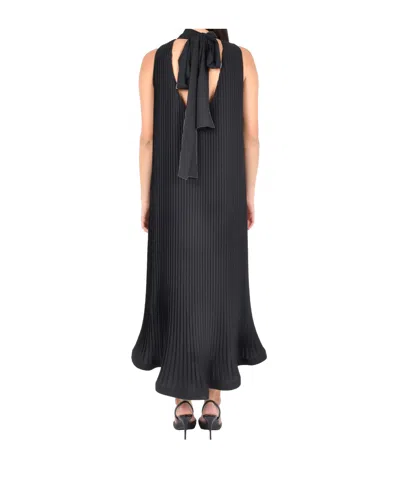 P.a.r.o.s.h Pleated Tie Dress In Black