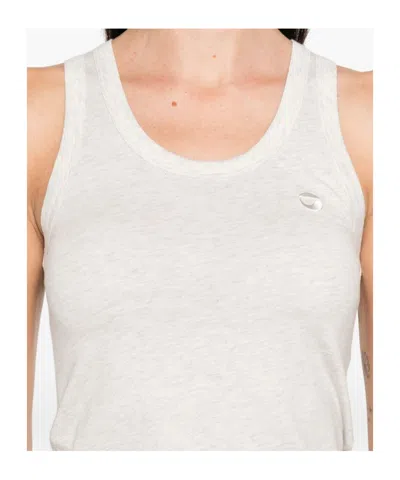 Coperni White Embroidered Tank Top In Neutral