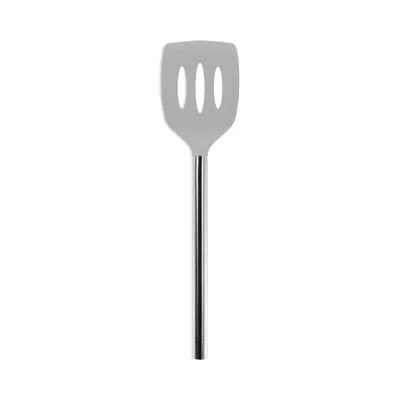 Tovolo Silicone Slotted Turner With Stainless Steel Handle In Gray