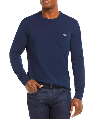 Lacoste Signature Logo Sweater In Blue