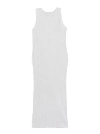 Issey Miyake Pleats Please  Pleated Long Dress In White