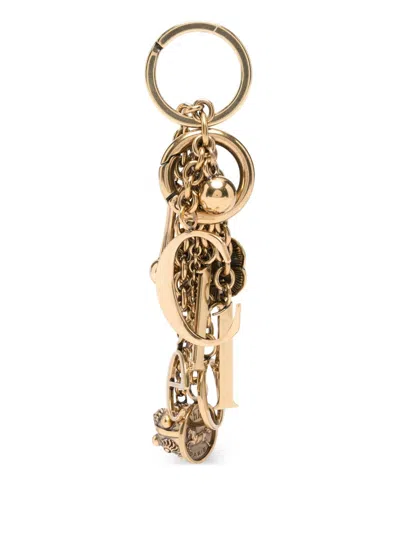 Chloé Symbols Keychain With Silk And Nylon In Gold