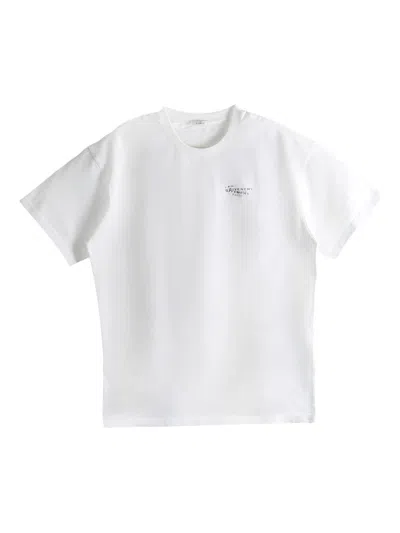 Givenchy Men White Crew Neck T-shirt With Logo On Front And Back In Cotton Man In White