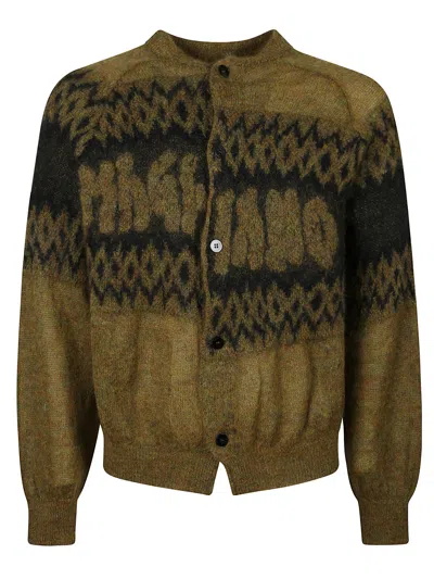 Magliano Textured Knit Sweater Collar Detail In Yellow