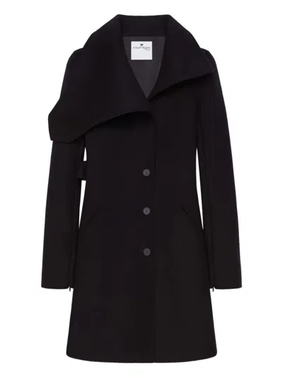Courrèges Heritage Wool Coat Woman Black In Black