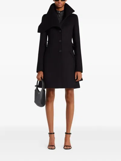 Courrèges Heritage Wool Coat Woman Black In Black