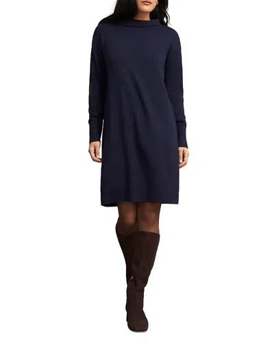 Hobbs London Petites Audrey Roll Neck Dress In Blue