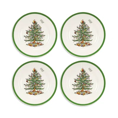 Spode Christmas Tree Salad Plates, Set Of 4 In Multi