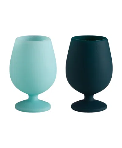 Porter Green Stemm Silicone Unbreakable Wine Glasses - Set Of 2