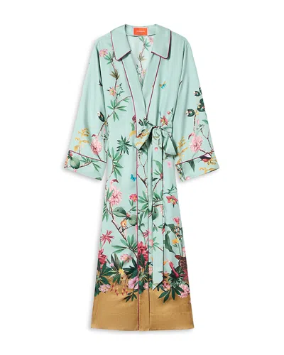 La Doublej Midnight Silk Wrap Dress In Blue