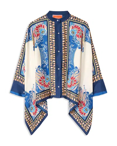 La Doublej Foulard Printed Silk Twill Shirt In Multi
