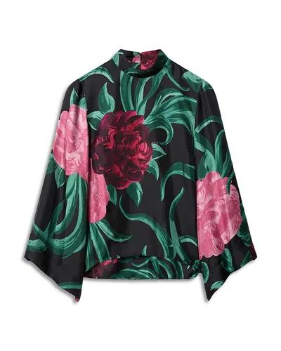La Doublej Make An Exit Floral-print Silk-twill Blouse In Multi