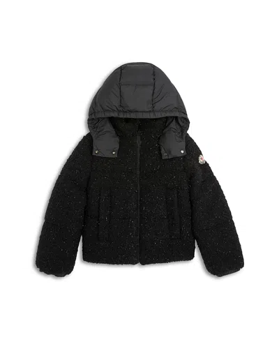 Moncler Girls' Zambaga Teddy Hooded Jacket - Big Kid In Black