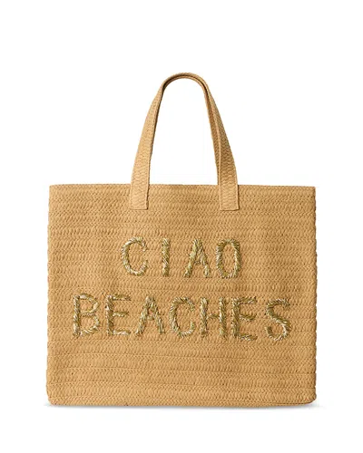 Btb Los Angeles Caio Beaches Straw Tote In Pink