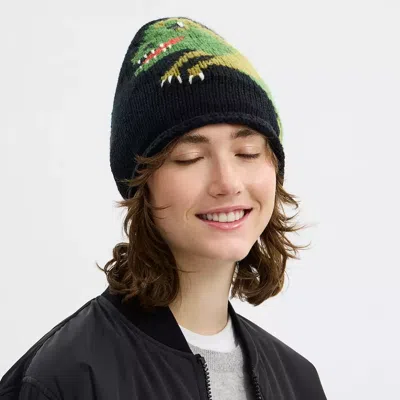 Coach Jumbo Rexy Print Knit Beanie In Multi