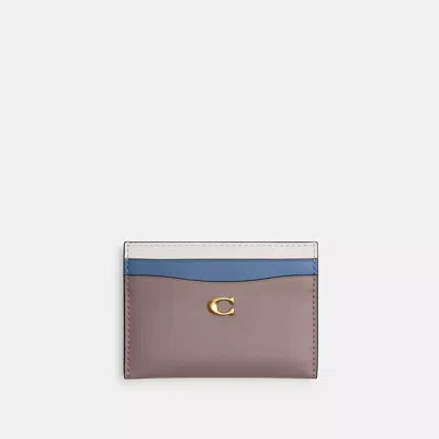 Coach Essential Card Case In Colorblock In Gray