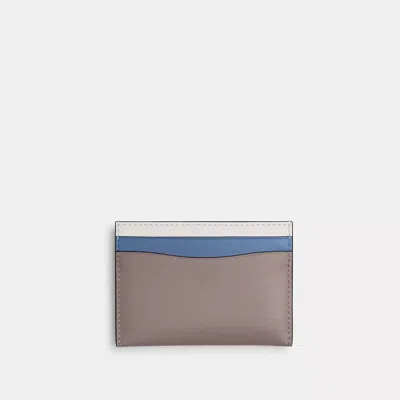 Coach Essential Card Case In Colorblock In Gray
