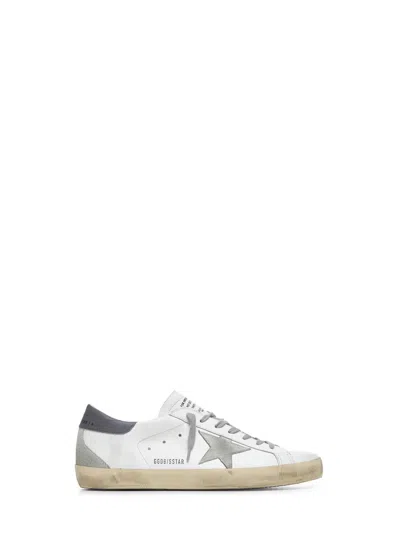 Golden Goose Men Super Star Leather Upper And Heel Suede Star And Spur In White