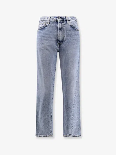 Totême Twisted Seam Organic Cotton Jeans In Blue