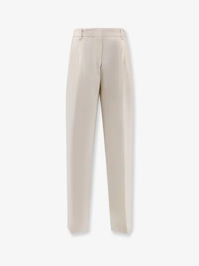 Totême Viscose Trousers In White