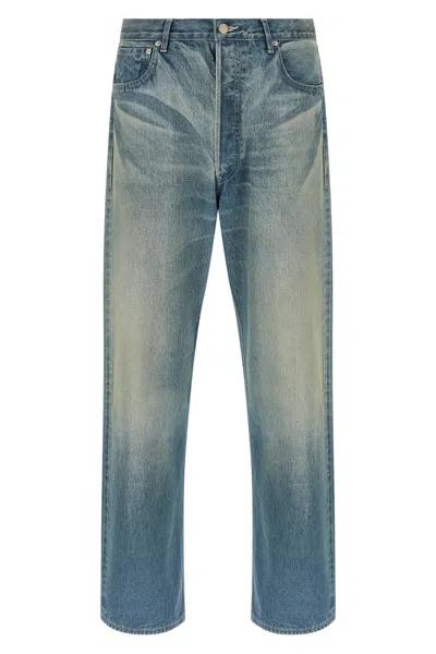 Auralee Wide Leg Jeans In Blue