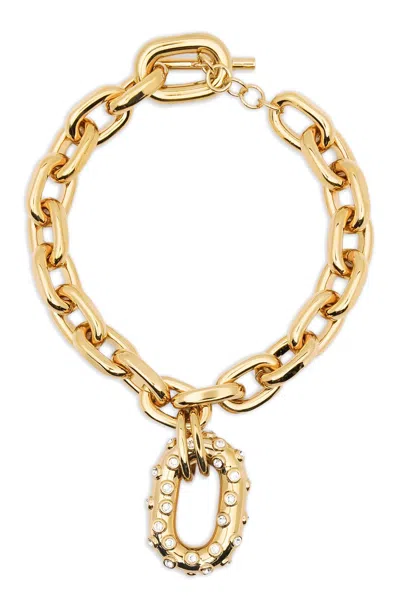 Rabanne Crystal-embellished Chain Necklace In Gold
