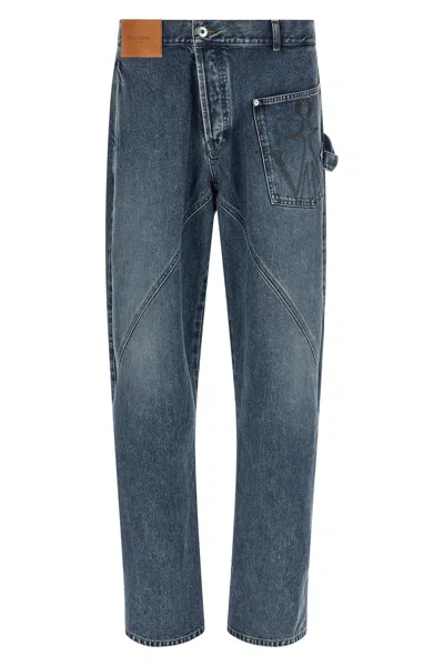 Jw Anderson Twisted Workwear Jeans Blue In Blue