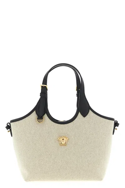 Versace La Medusa Mini Shopping Bag In Sand