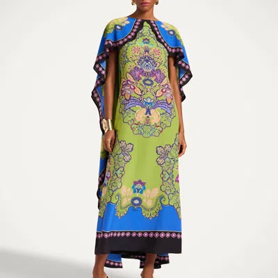 La Doublej Magic Cape-effect Printed Silk Crepe De Chine Maxi Dress In Multi