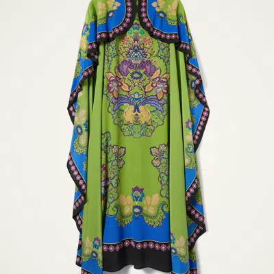 La Doublej Magic Cape-effect Printed Silk Crepe De Chine Maxi Dress In Multi