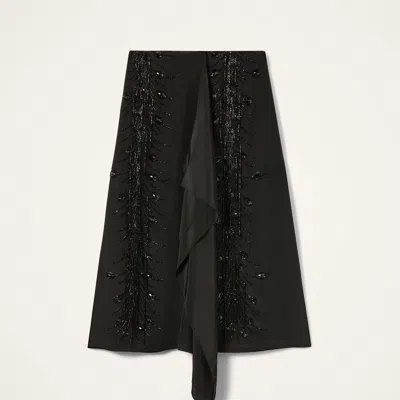 La Doublej Scarf Skirt In Black