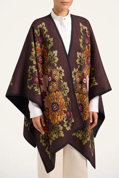 La Doublej Soul Poncho In Bounty Placée Burgundy