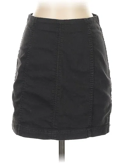 Pre-owned Free People Denim Skirt In Black