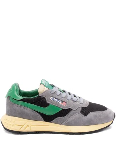 Autry Mesh And Suede Sneakers With Rubber Sole In Gray