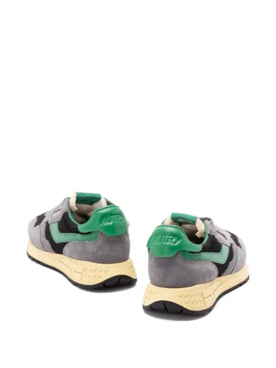 Autry Mesh And Suede Sneakers With Rubber Sole In Gray