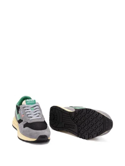 Autry Mesh And Suede Sneakers With Rubber Sole In Gray