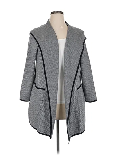 Pre-owned Adrienne Vittadini Cardigan Sweater In Gray