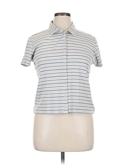 Pre-owned Lizwear By Liz Claiborne Short Sleeve Button Down Shirt In Gray