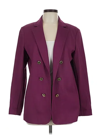 Pre-owned Anne Klein Blazer Jacket In Burgundy