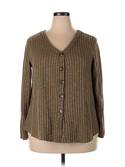 Pre-owned Absolutely Famous Long Sleeve Blouse In Brown