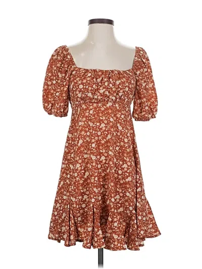 Crystal Doll Casual Dress In Brown
